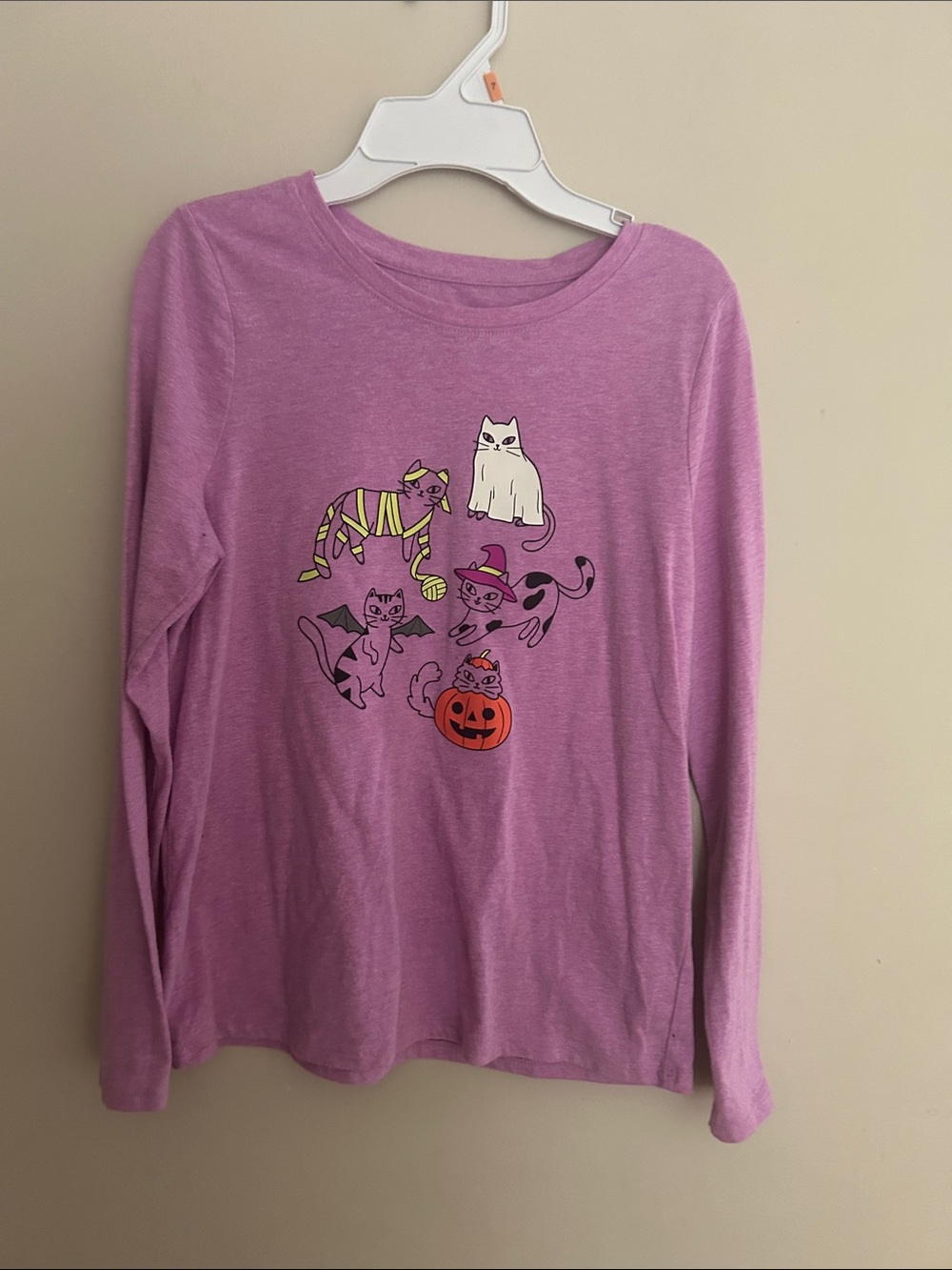 Cat & Jack Purple Long-Sleeve Halloween Cats Graphic Tee